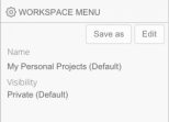 workspace save menu